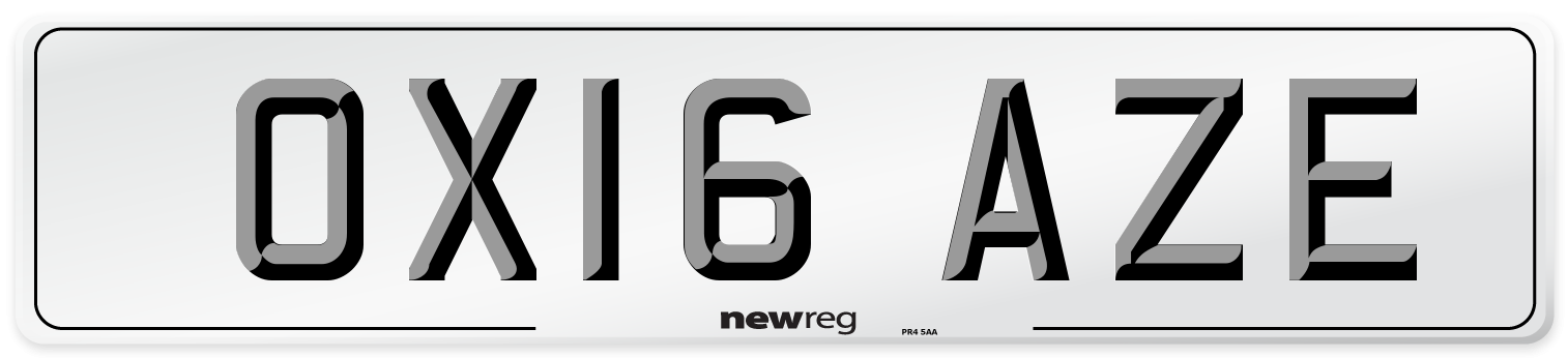 OX16 AZE Number Plate from New Reg